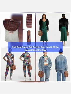 Cult Gaia Gaia's Ark Acrylic Bag - Multi-Glitter Sunset Size One Size